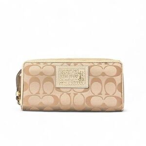 VINTAGE Coach Poppy Signature Zip Wallet, Gold Hardware